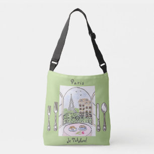 Bolso Cruzado Cuchillería caprichosa de acuarela de la Torre Eif