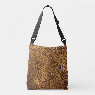 Bolso Cruzado Cuero de imitación con herramientas marrón