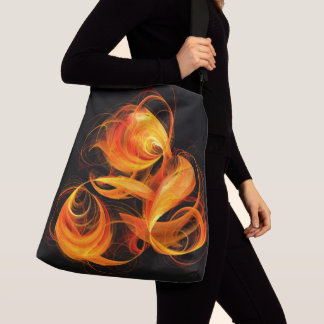 Bolso Cruzado Cuerpo de la Cruz de Arte Resumen de bola de fuego