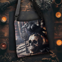 Cuervo con llave en una calavera