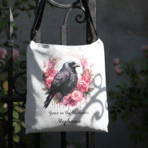 Cuervo gótico floral rosa Academia Oscura