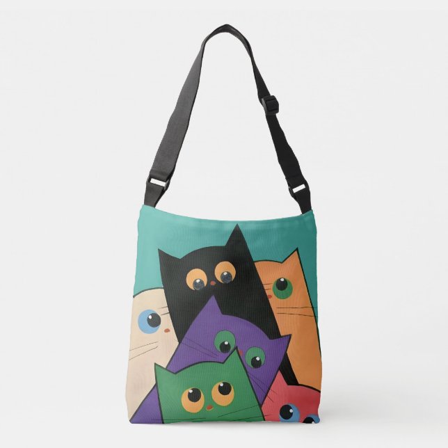 Bolso Cruzado Curious Cats (Anverso)