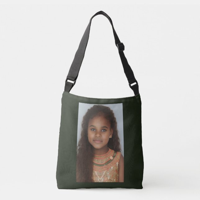 Bolso Cruzado Curva marrón de piel de niñita suave (Anverso)