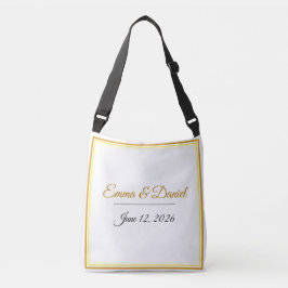 Bolso Cruzado Custom Elegant Minimalist Wedding Names & Date 