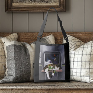 Bolso Cruzado Cuta de ciencia ficción para gatos espaciales