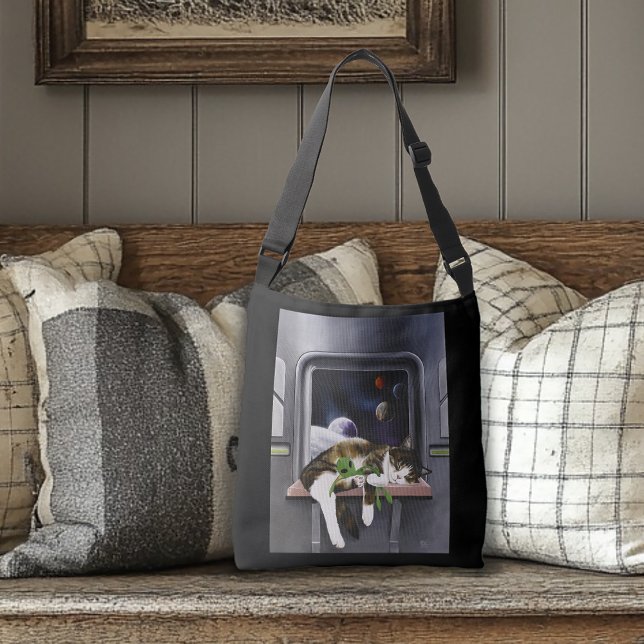 Bolso Cruzado Cuta de ciencia ficción para gatos espaciales (Subido por el creador)