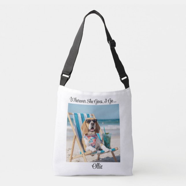 Bolso Cruzado Cute Beagle Personalized Tote Bag (Anverso)