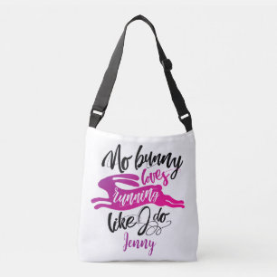 Bolso Cruzado Cute Bunny Love Run Pink Gradient Moderno Script
