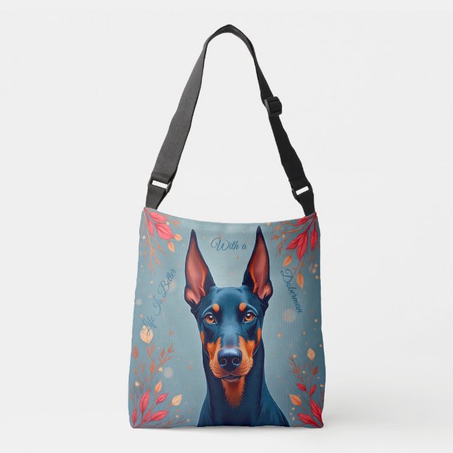 Bolso Cruzado Cute Doberman Pinscher Tote Bag – Matching Pet Lov (Anverso)