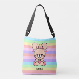 Bolso Cruzado Cute Kawaii Strawberry Conejo conejo a rayas