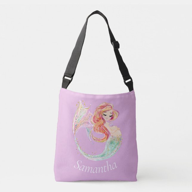 BOLSO CRUZADO CUTE MERMAID BABY SHOWER PINK (Anverso)