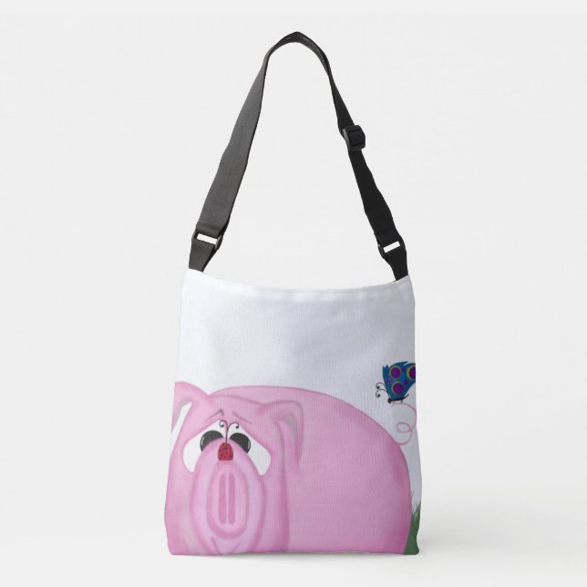 Bolso Cruzado Cute Piglet Chumley Y Hermosos Amigos (Anverso)