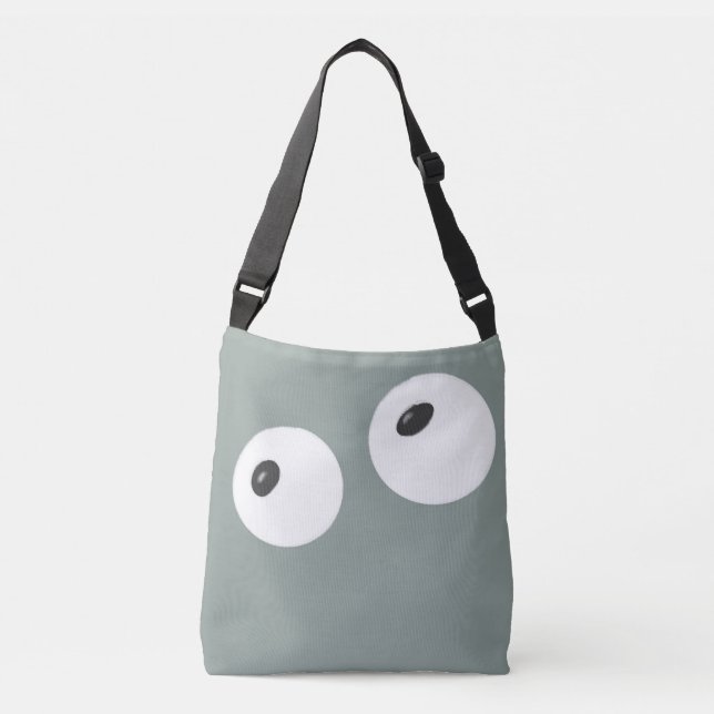 Bolso Cruzado  cute, playful, kind white eyes with black pupils (Anverso)