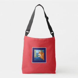 Bolso Cruzado Cute shiba inu mirando el Tote Fuji