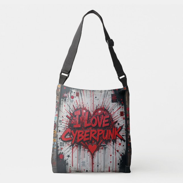 Bolso Cruzado Cyberpunk Graffiti Crossbody Bag (Anverso)