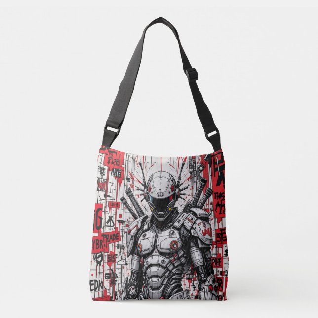 Bolso Cruzado Cyberpunk Warrik Graffiti Crossbody Bag (Anverso)