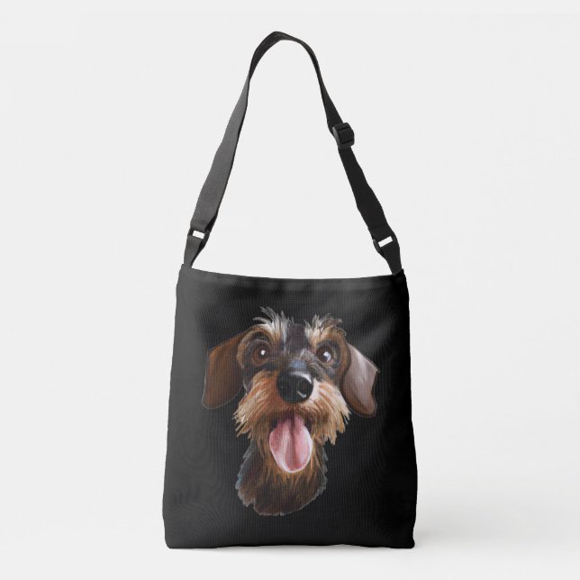 Bolso Cruzado Dachshund con cable (Reverso)