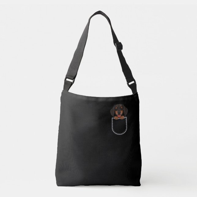 Bolso Cruzado Dachshund En El Bolsillo De La Mama (Anverso)