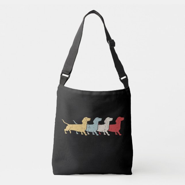 Bolso Cruzado Dachshund Retro Vintage (Anverso)