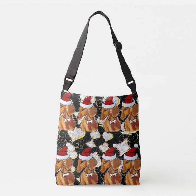 Bolso Cruzado Dachshund Rojo (Anverso)