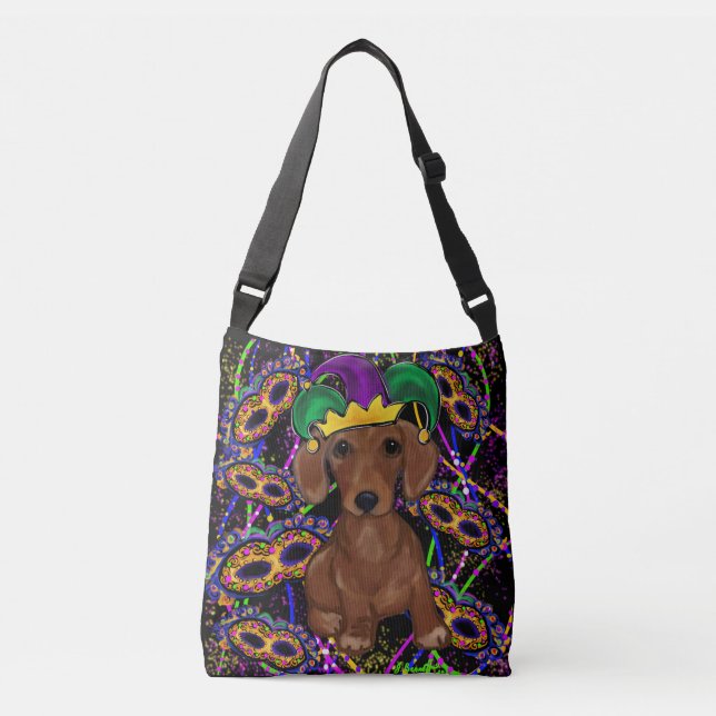 Bolso Cruzado Dachshund Rojo (Anverso)