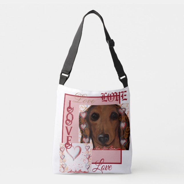 Bolso Cruzado Dachshund Rojo   (Anverso)
