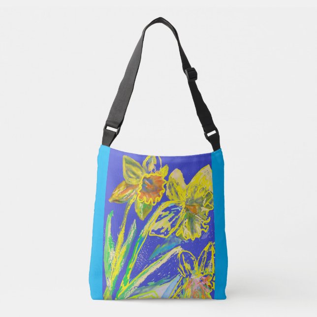 Bolso Cruzado Daffodil Flor de pintura Crossbody Bag (Anverso)