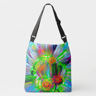 Bolso Cruzado Daisies abstractos neones con colores vivos