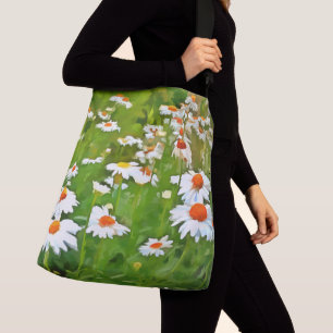 Bolso Cruzado Daisitas de los Jardínes Blancos Brillantes y Colo