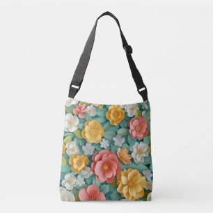 Bolso Cruzado Daisy floral lindo fantasía y arcoiris Purpurina