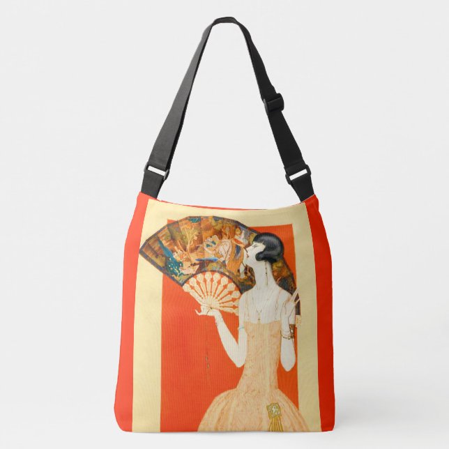 Bolso Cruzado dama deco de arte con ventilador (Anverso)