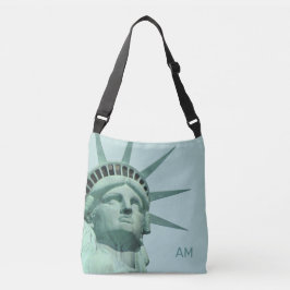 Bolso Cruzado Dama Libertad y monograma en azul claro