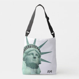 Bolso Cruzado Dama Libertad y monograma en blanco