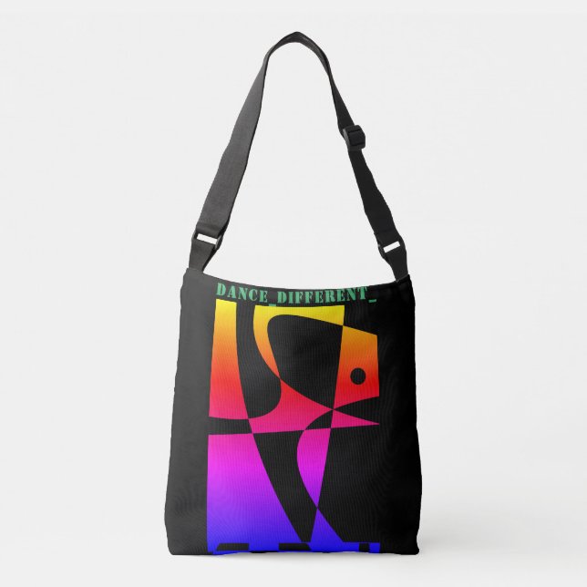 Bolso Cruzado DANCE_DIFFERENT_ Rainbow Black (Anverso)