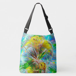 Bolso Cruzado Dandelions etéreos en Neon Dreamscape