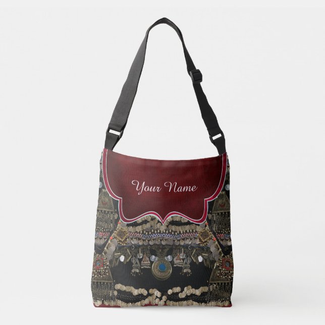 Bolso Cruzado Danza de Belly tribal de Kuchi modificada para (Anverso)