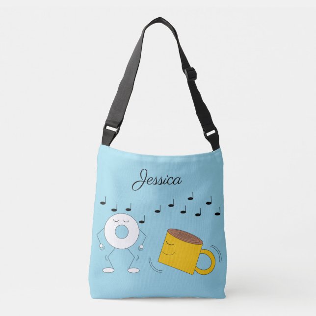 Bolso Cruzado Danzando en polvo Donut & Coffee Mug: (Anverso)