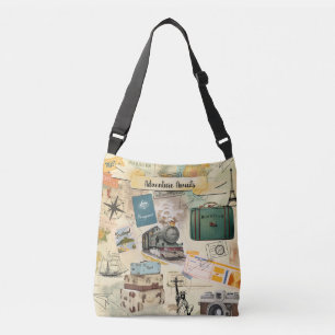 Bolso Cruzado de Collage de Viajes Vintage