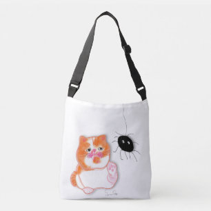 Bolso cruzado de impresión total de gato y araña