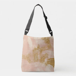 Bolso Cruzado De oro apenada purpurina rosado del oro del Grunge