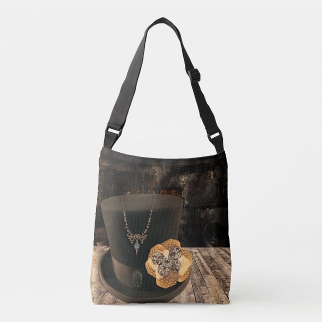 Bolso cruzado de sombrero alto Steampunk (Anverso)