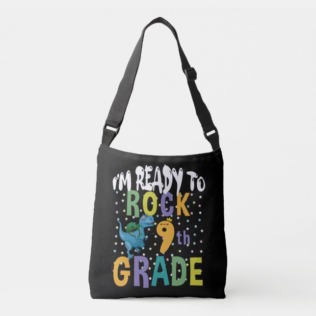 Bolso Cruzado De vuelta a la escuela estoy listo para rodar Dino (Anverso)