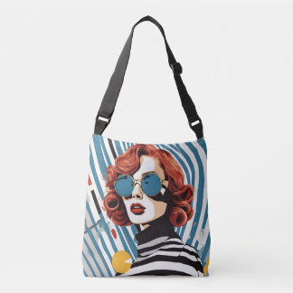 Bolso Cruzado Decoración de arte pop con tiras y sombras para la