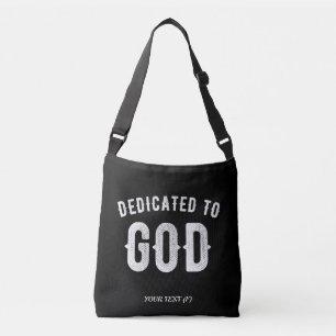 BOLSO CRUZADO DEDICADO A DIOS PERSONALIZABLE GUAY TEXTO BLANCO