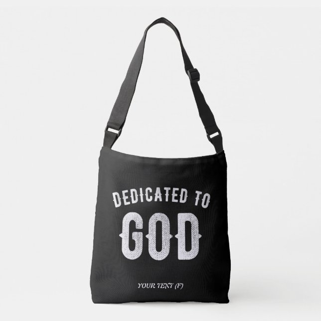 BOLSO CRUZADO DEDICADO A DIOS PERSONALIZABLE GUAY TEXTO BLANCO (Anverso)