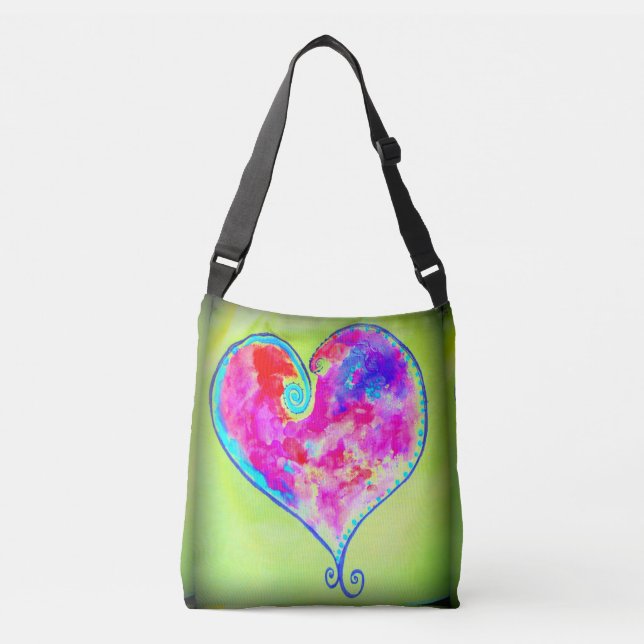 Bolso Cruzado del rosa hyeart swirly (Anverso)