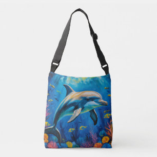 Bolso Cruzado Delfín de pintura de aceite