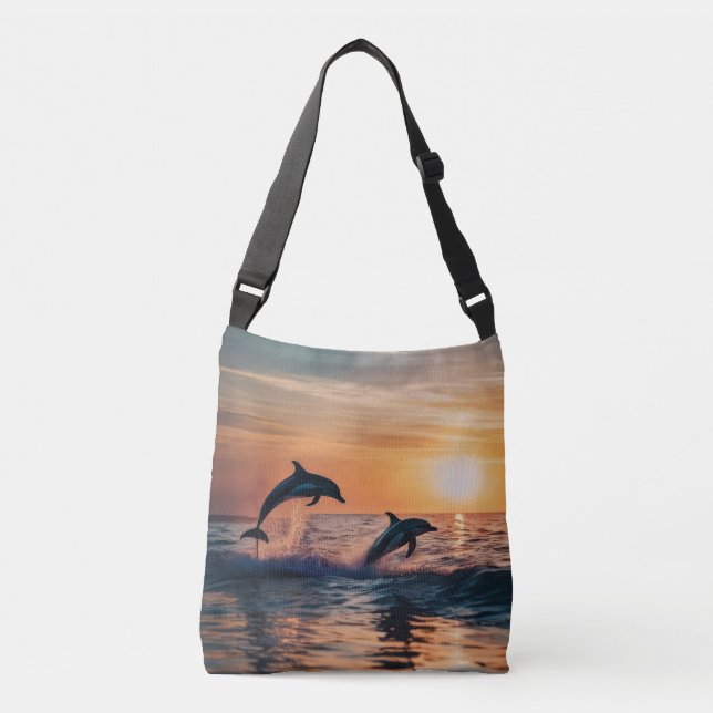 Bolso Cruzado Delfines al atardecer (Anverso)