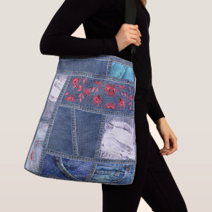 Bolso Cruzado Denim Patchwork-Inspired