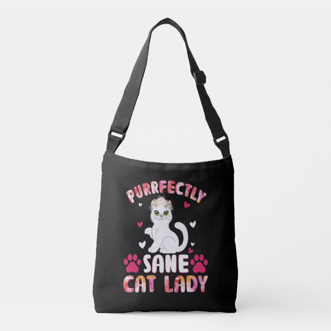 Bolso Cruzado Depuradamente Sane Cat Lady (Anverso)